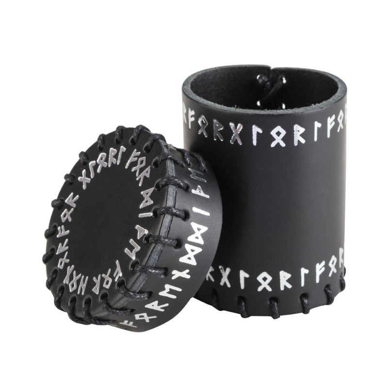 CRUN101 - RUNIC BLACK LEATHER DICE CUP