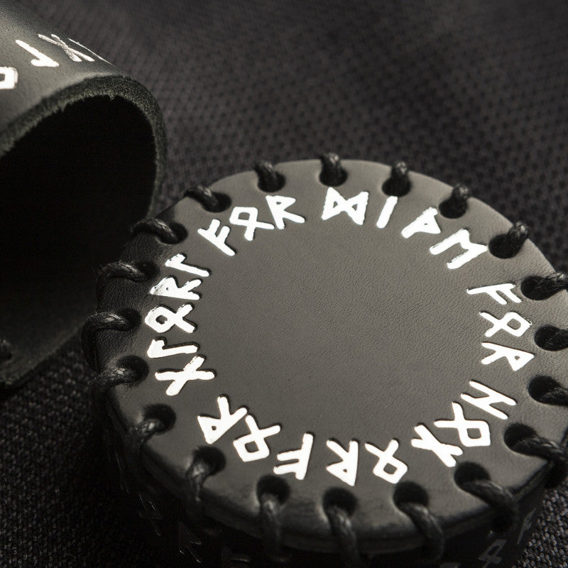 CRUN101 - RUNIC BLACK LEATHER DICE CUP
