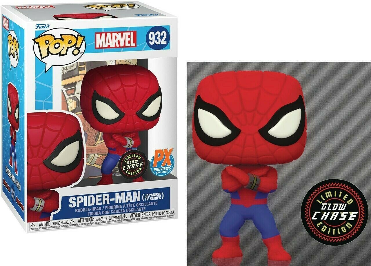 Marvel Funko POP! Movies Vinyl Figure 932 Spider-Man (Japanese TV Series) 9 cm Special Edition Glow Chase LIMITED EDITION