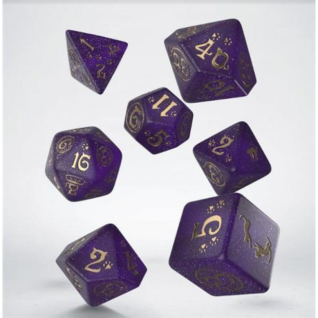 SCAT4V - SET 7 DADI PURRITO GOLD/PURPLE