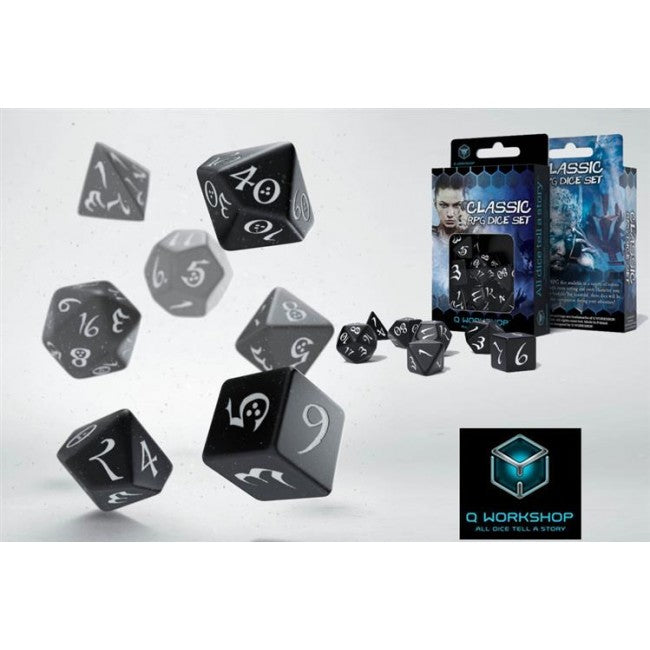 SET 7 DADI CLASSICI NERO/BIANCO - 55096