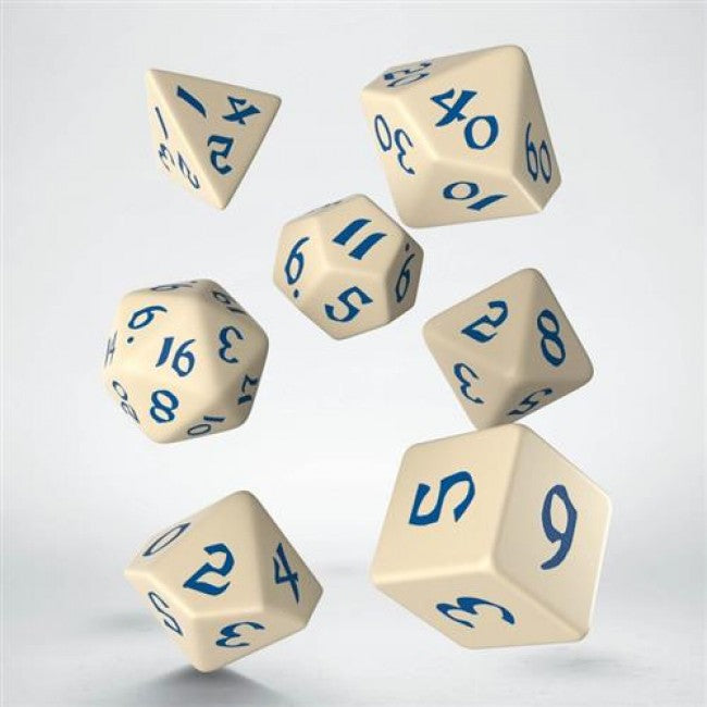 SCLR1Z - SET 7 DADI - CLASSIC RUNIC BEIGE BLUE