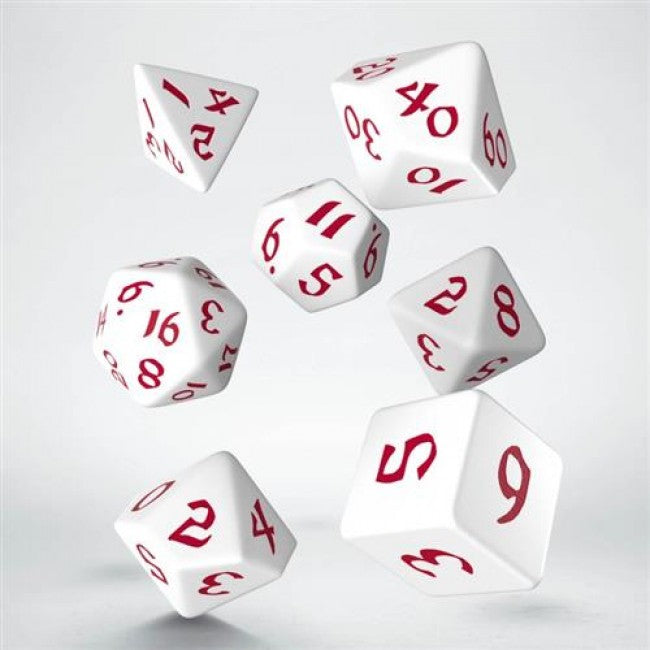 SCLR26 - SET 7 DADI - CLASSIC RUNIC WHITE RED