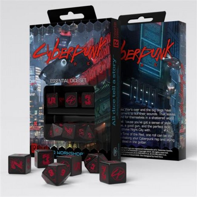 SCPE06 - SET 6 DADI - ESSENTIAL CYBERPUNK RED