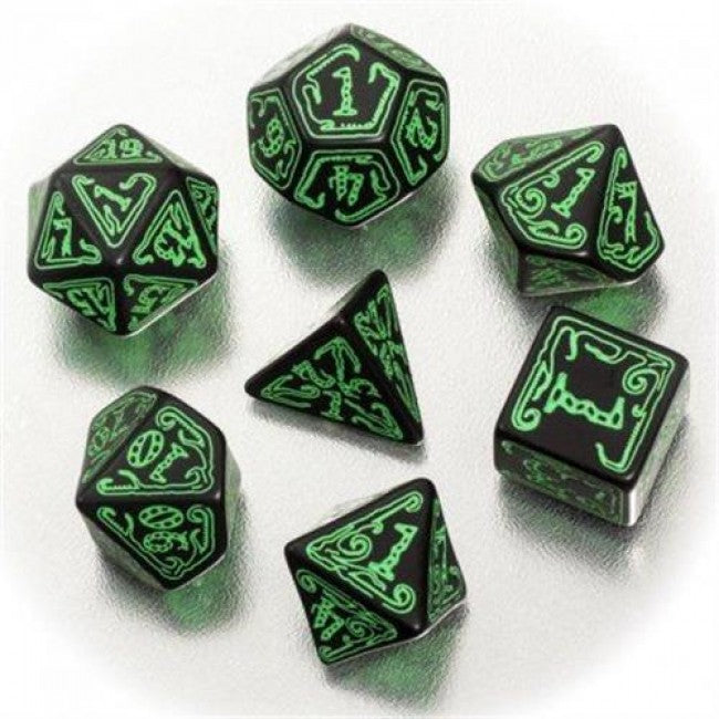 SET 7 DADI CALL OF CTHULHU NERO/VERDI - 54985