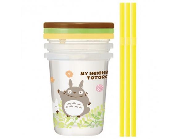 TOTORO 3 GLASSES WITH STRAW SET