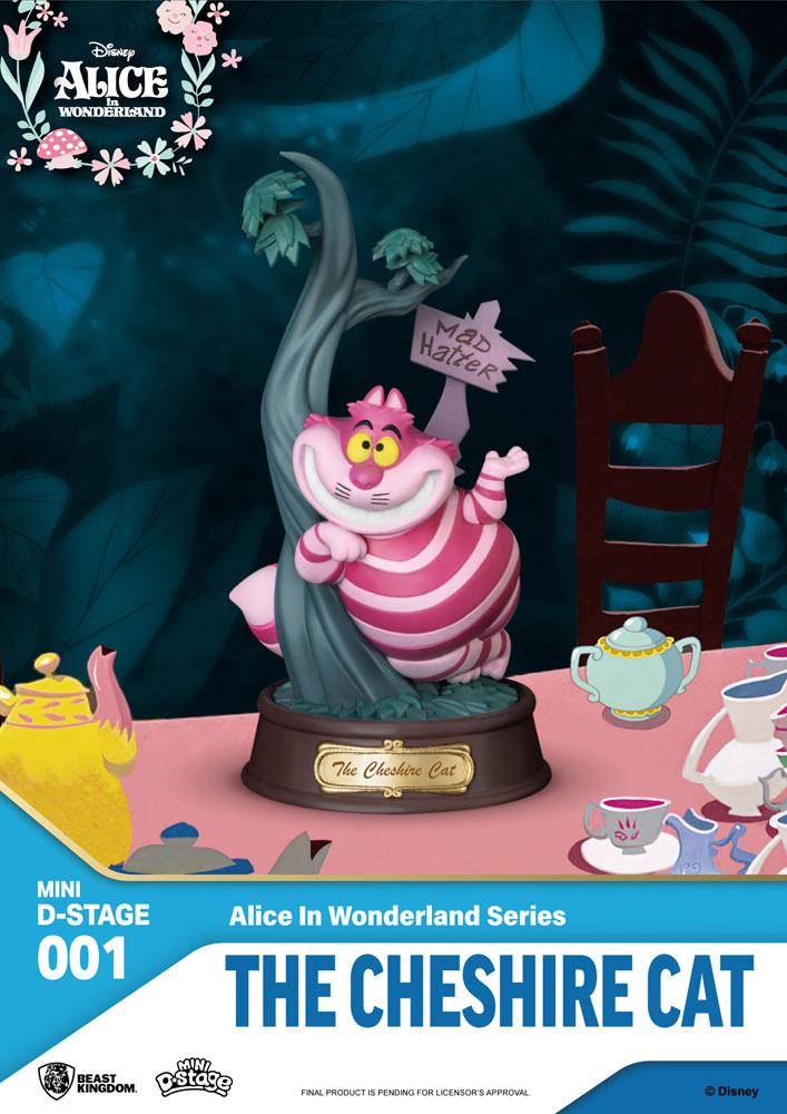 Dinsey : Alice in Wonderland Mini Diorama Stage PVC Statue The Cheshire Cat 10 cm