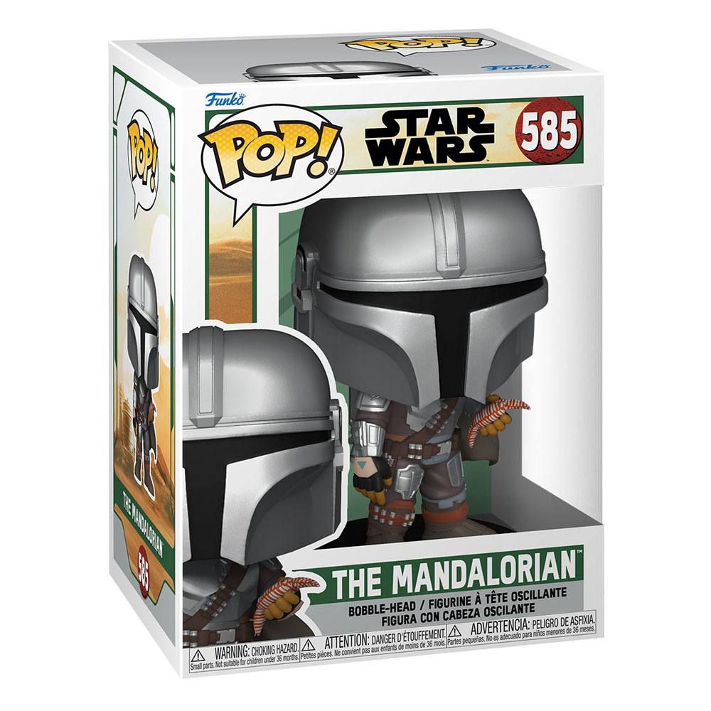 Star Wars The Book of Boba Fett Funko POP! TV Vinyl Figure 585 The Mandalorian Mando with pouch 9 cm
