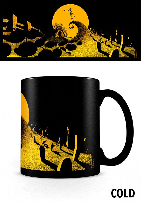 Nightmare before Christmas Heat Change Mug Tazza Graveyard Scene