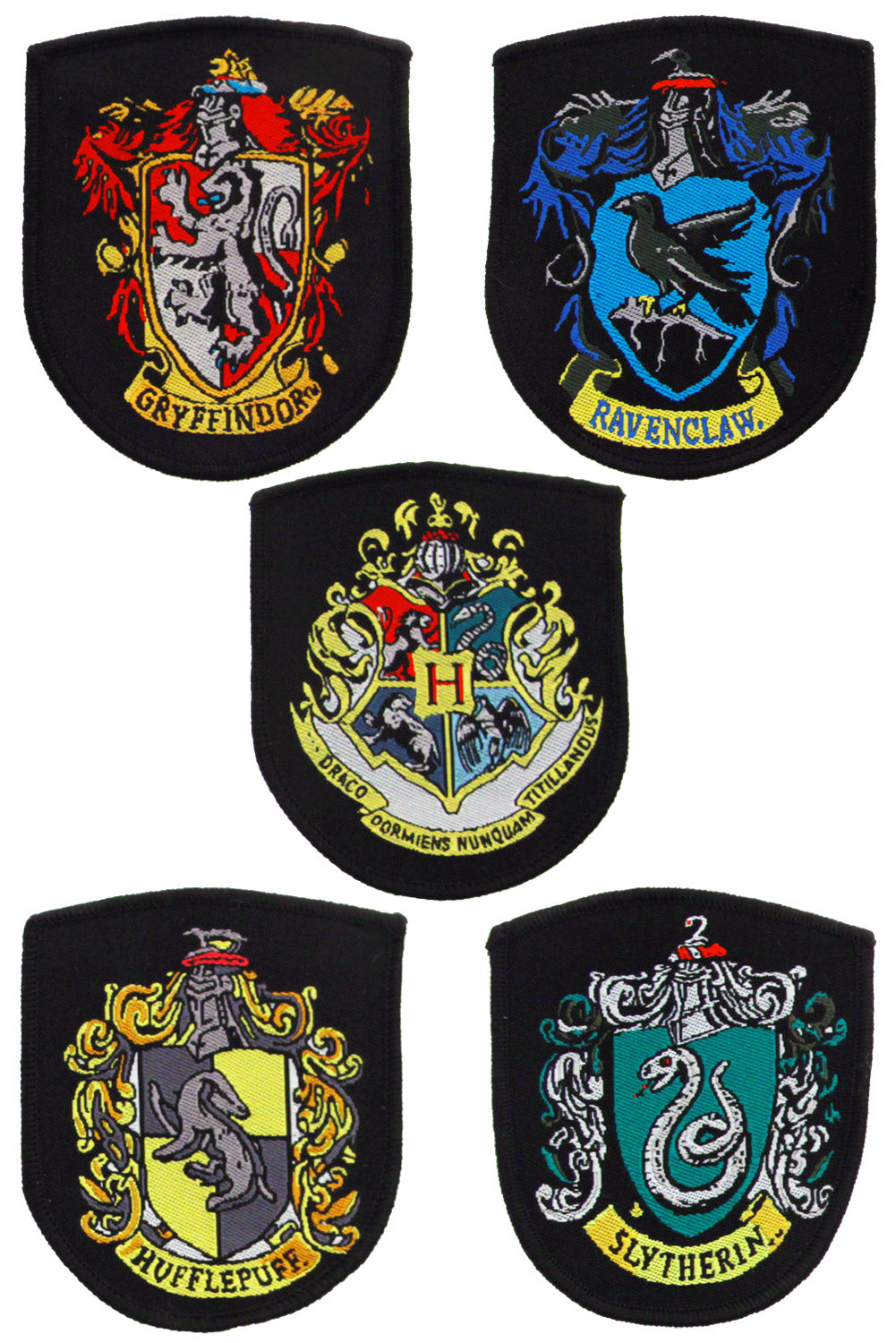 Harry Potter Patches 5-Pack House Crests conf. da 5 Stemmi Toppe Termoadesive