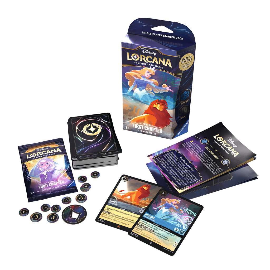 LORCANA - STARTER DECKS - MAZZO Zaffiro/Acciaio AURORA e MUFASA - THE FIRST CHAPTER - ENG