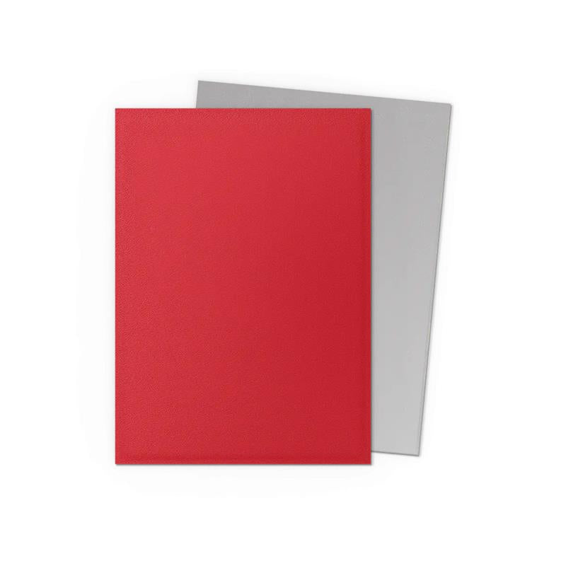 DRAGON SHIELD AT-15072 - 100 BUSTINE STANDARD - MATTE DUAL ART SLEEVES - CRIMSON & SILVER