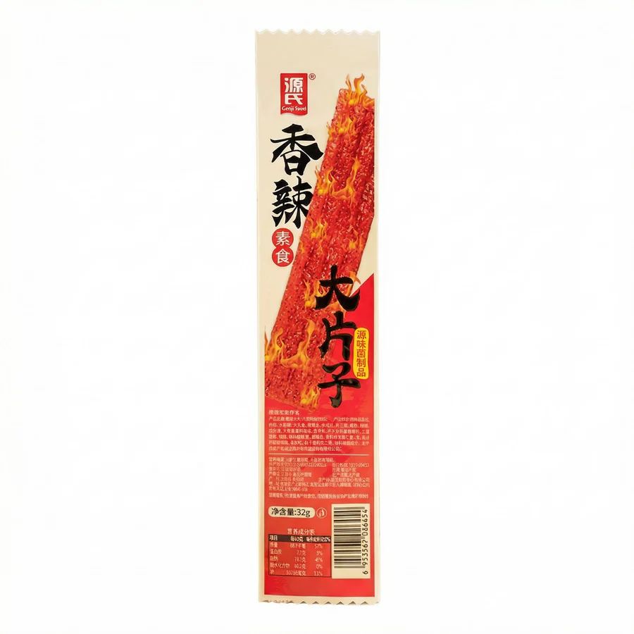 Snack Vegetariano Piccante Genji Yuanshi Spicy Big Gluten Sheet Big La Tiao
