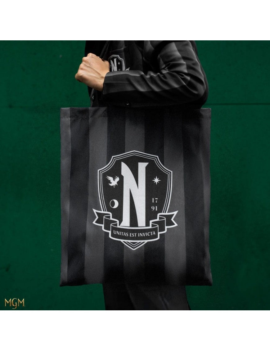 CR2475 - MERCOLEDI' - TOTE BAG - NEVERMORE ACADEMY - BORSA