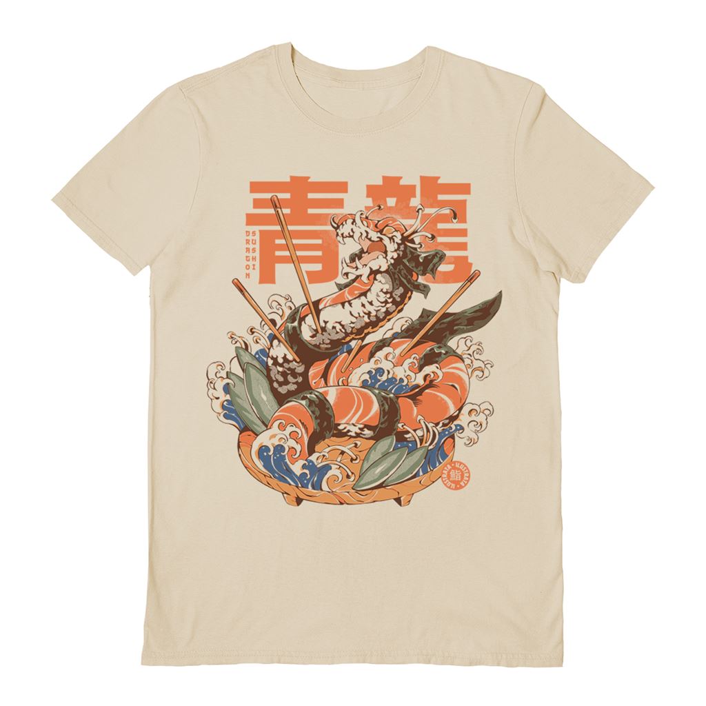 Ilustrata (Dragon Sushi) - Sand T-Shirt Taglia M