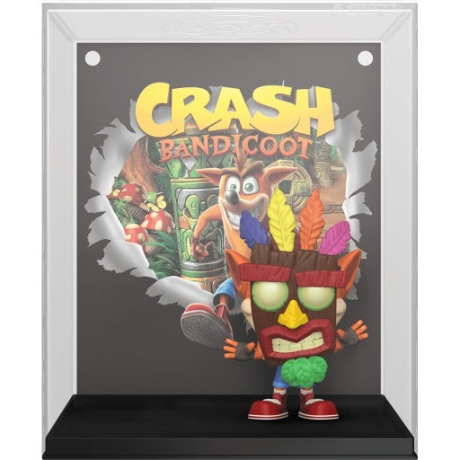 FALLATO Crash Bandicoot Funko POP! GAMES COVERS: Games Vinyl Figure 06 Crash Bandicoot with Aku Mask 9 cm - SPECIAL EDITION
