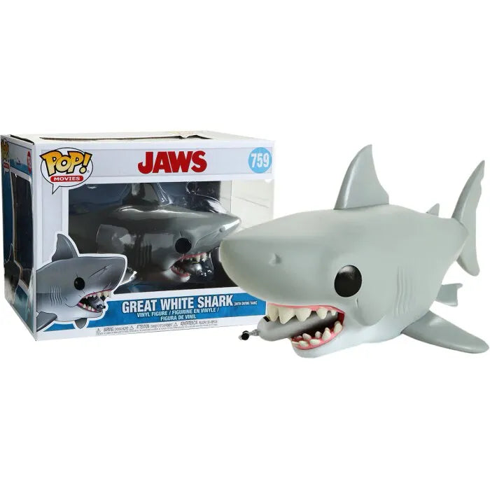 Jaws Oversized Funko POP! Movies Vinyl Figure 759 Jaws with Diving Tank 15 cm