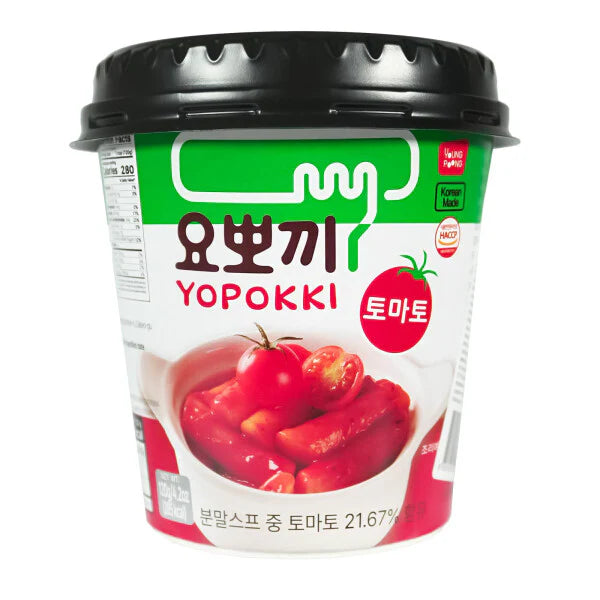 YOPPOKI Instant Tteokbokki Tomato, Cup 120g gnocchi di riso al pomodoro
