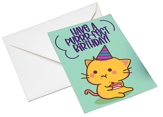 BIGLIETTO AUGURI - BA03 - KAWAII PURRR-FECT