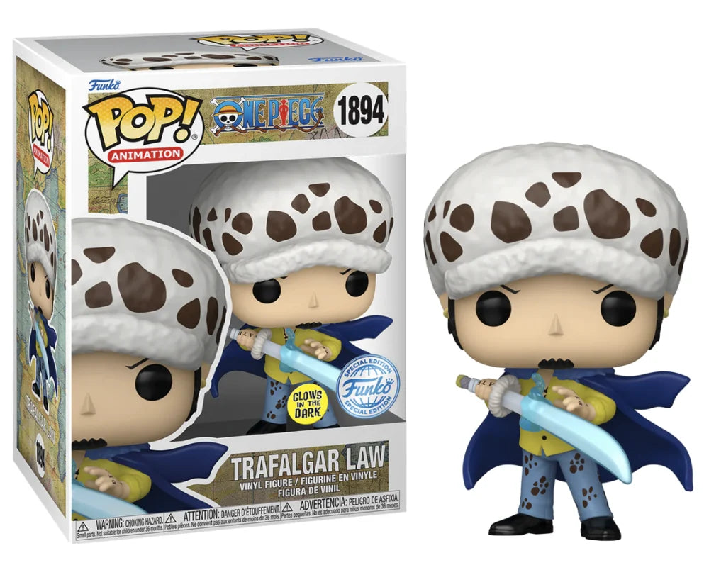 One Piece FUNKO POP! Animation Vinyl Figure 1894 Trafalgar Law Glows in the Dark 9 cm