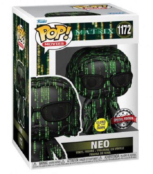 The Matrix 4 Funko POP! Movies Vinyl Figure 1172 Neo (coded) - GLOWS IN THE DARK 9 cm