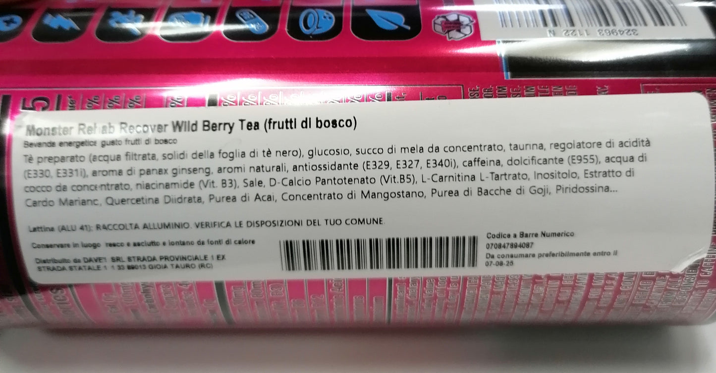 Monster Rehab Recover Wild Berry Tea (frutti di bosco)