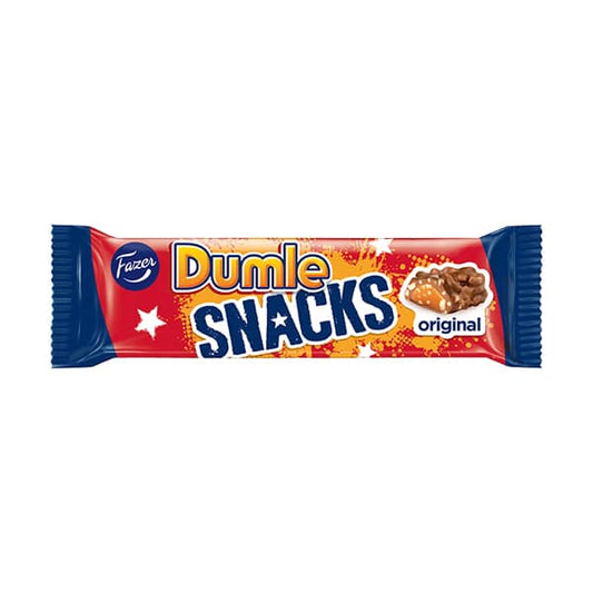 DUMLE Snack Bar Original - Barretta di Riso Soffiato, Caramello e Cioccolato 40 gr