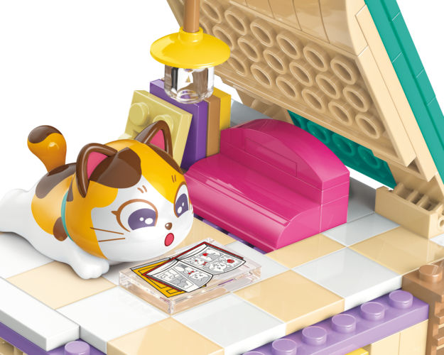 LOVELY STREET - INDOORSY CHUBBY CATS - MATTONCINI - CALICO CAT COMIC HOUSE KP28018