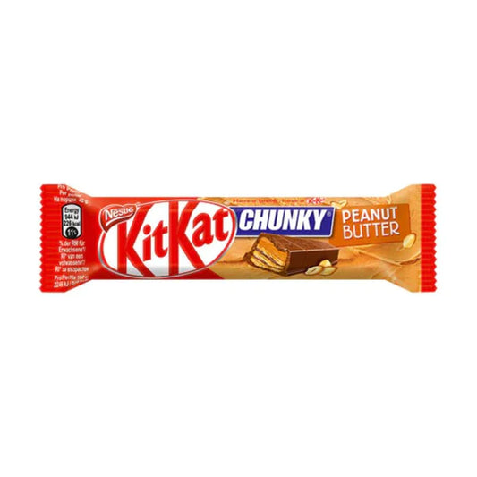 Kit Kat Chunky Peanut Butter,barretta wafer al cioccolato con burro d'arachidi da 42g