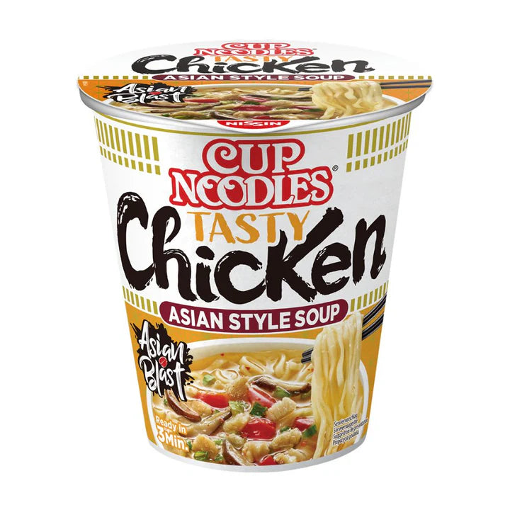 Nissin Cup Noodles Tasty Chicken, noodles istantanei speziati al gusto di pollo