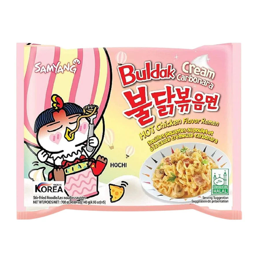 Samyang Buldak Cream Carbonara Hot Chicken, noodles al gusto di carbonara da 140g