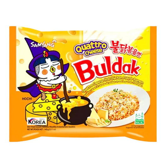 SAMYANG BULDAK QUATTRO CHEESE, NOODLES AL GUSTO DI QUATTRO FORMAGGI DA 145G
