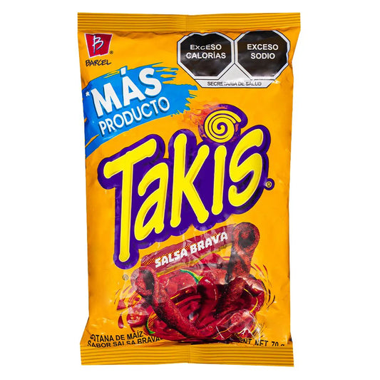 Takis Salsa Brava, riccioli di tortillas piccanti al sapore di salsa brava da 70g