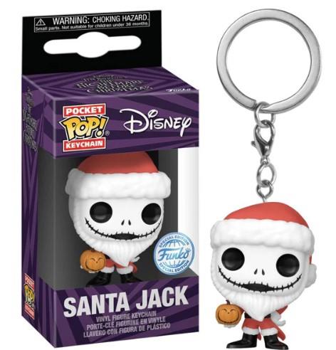 Nightmare Before Christmas Pocket FUNKO POP! Vinyl Keychains 4 cm Santa Jack