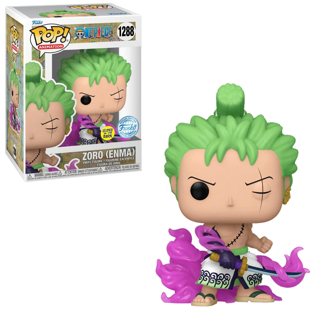 One Piece Funko POP! Television Vinyl Figure 1288 Zoro (Enma) 9 cm - GLOWS IN THE DARK - SPECIAL EDITION