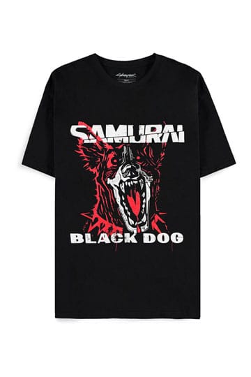 Cyberpunk 2077 T-Shirt Black Dog Samurai Album Art  -  T-shirts Cyberpunk 2077