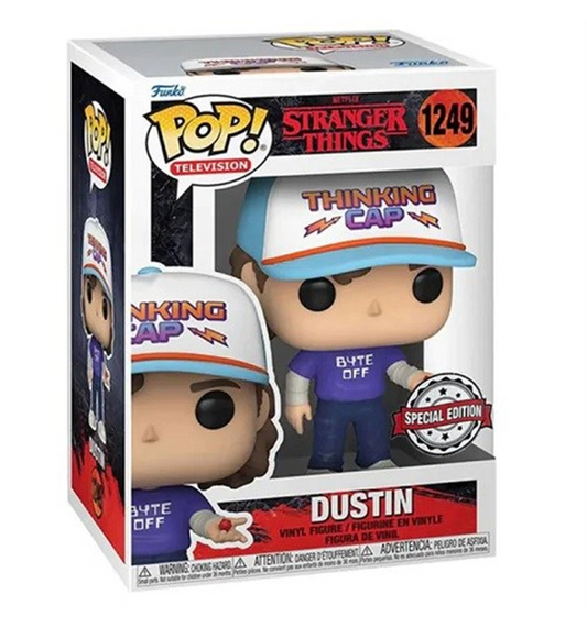 Stranger Things Funko POP! TV Vinyl Figure 1249 Dustin w/Byte Off Shirt 9 cm