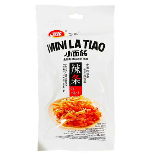 Mini La Tiao Hot & Spicy, stick di frumento piccanti agrodolci da 60g