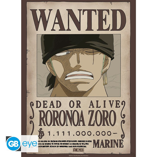ONE PIECE WANTED ZORO WANO POSTER