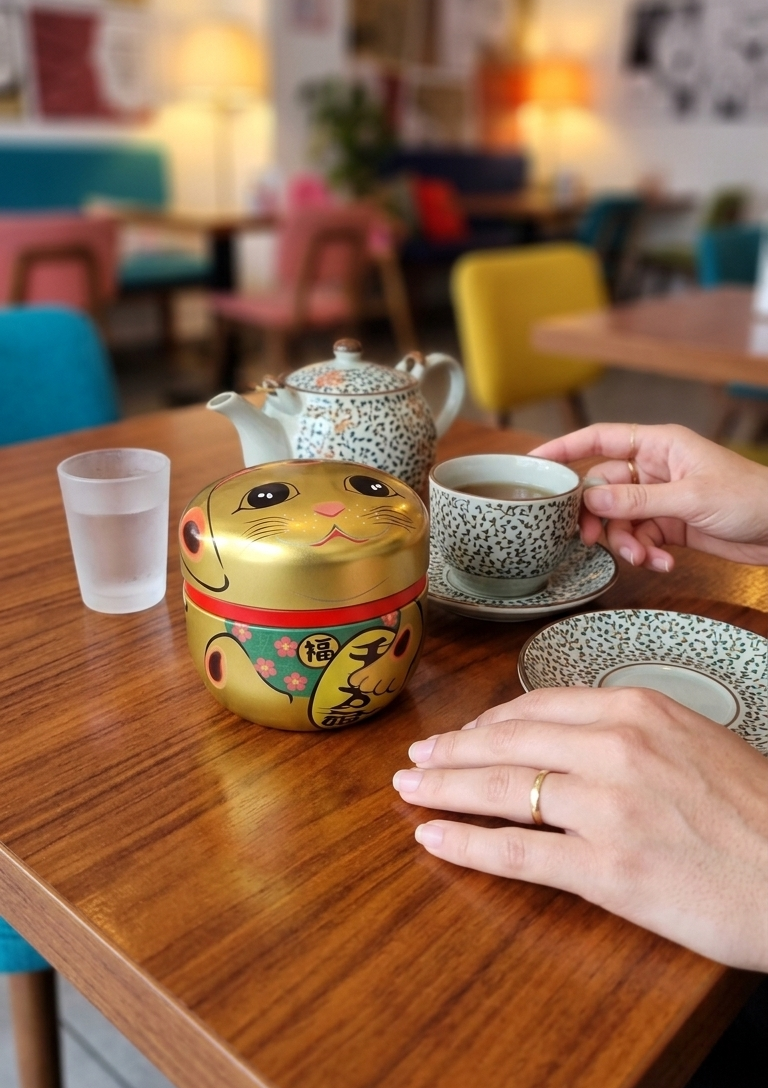 Confezione Regalo Lucky Cat con Tè Matcha 100% Ryowaen 30g