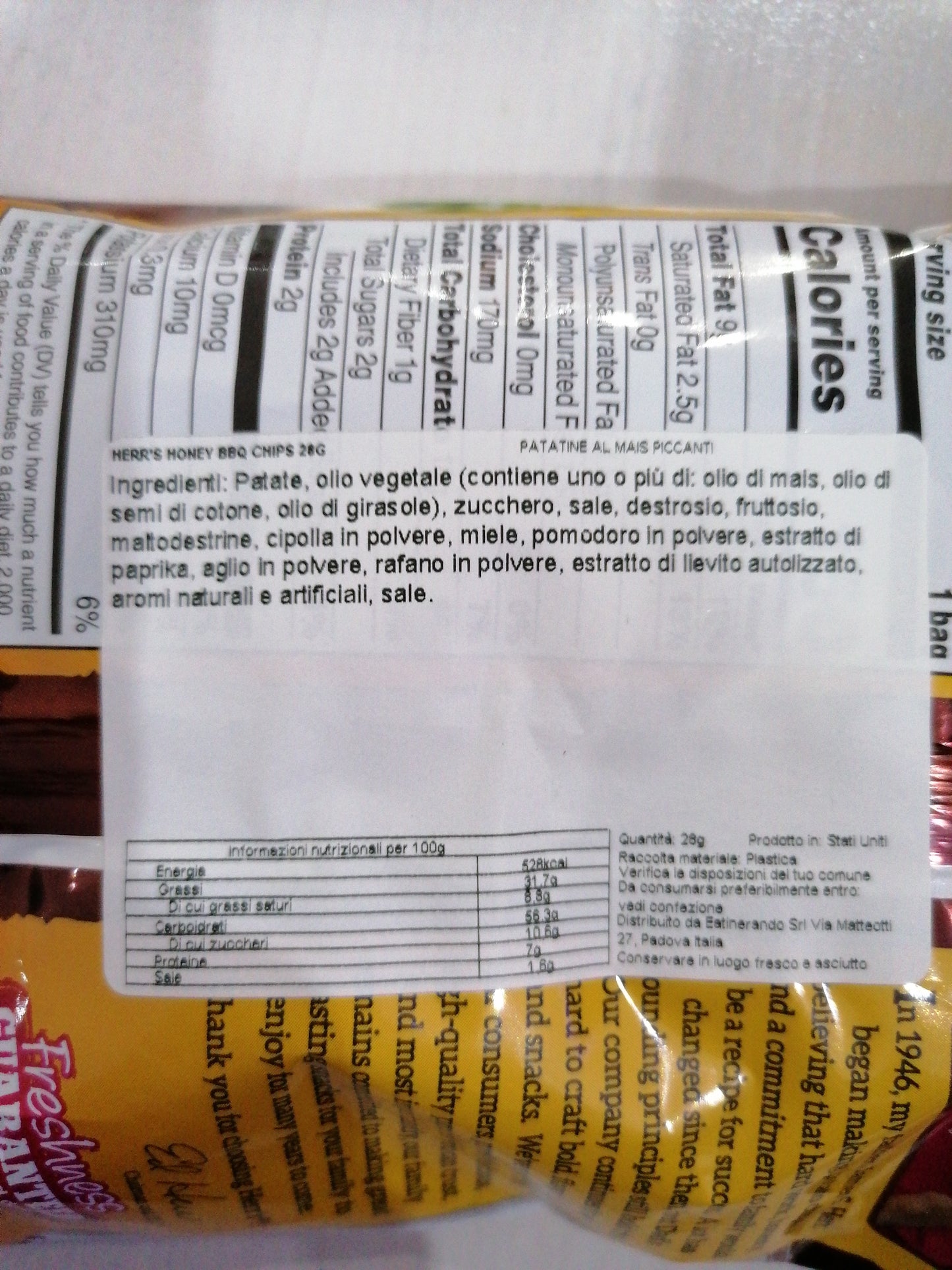 Herr's Patatine Honey BBQ 28gr