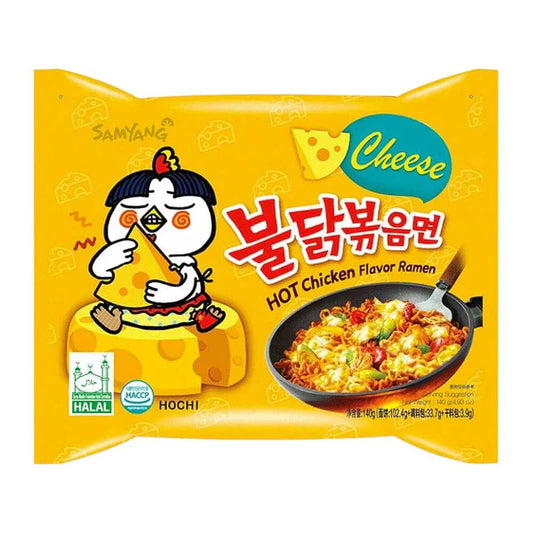Samyang Buldak Instant Noodles al formaggio, noodles di frumento con salsa al formaggio da 130gr