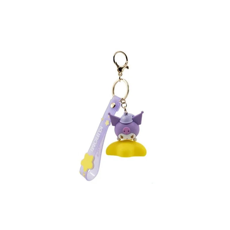 Sanrio Light-Up Star Series Portachiavi Lucina Keychain with Hand Strap Hello Kitty and Friends - KUROMI