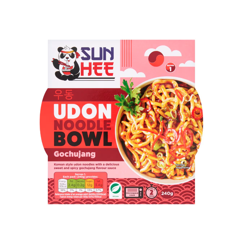 Sun Hee Udon Noodle Bowl 240g Korean Gochujang Udon Noodle Bowl