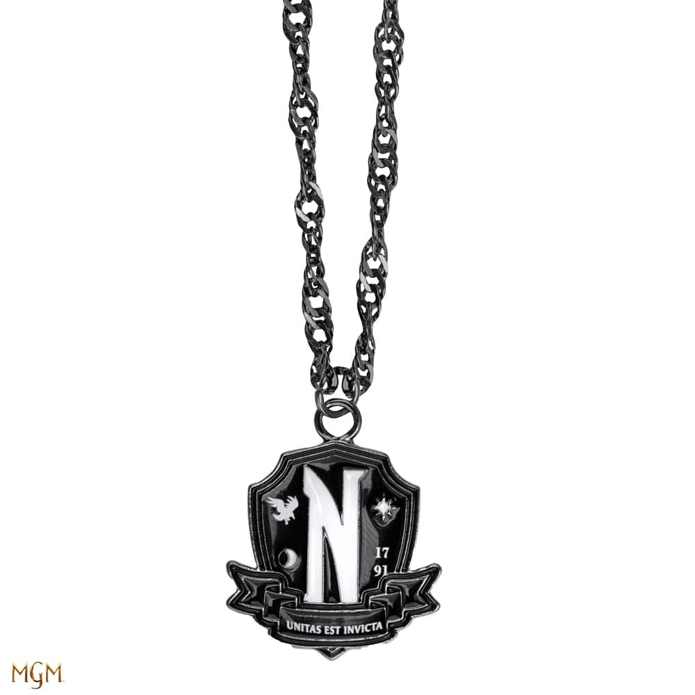 Wednesday Addams Mercoledì Collana Necklace with Pendant Nevermore Academy Black