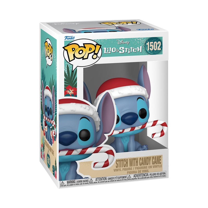 Disney Funko POP! Vinyl Figure 1502 Holiday Stitch w/CandyCane (bastoncino di zucchero) 9 cm