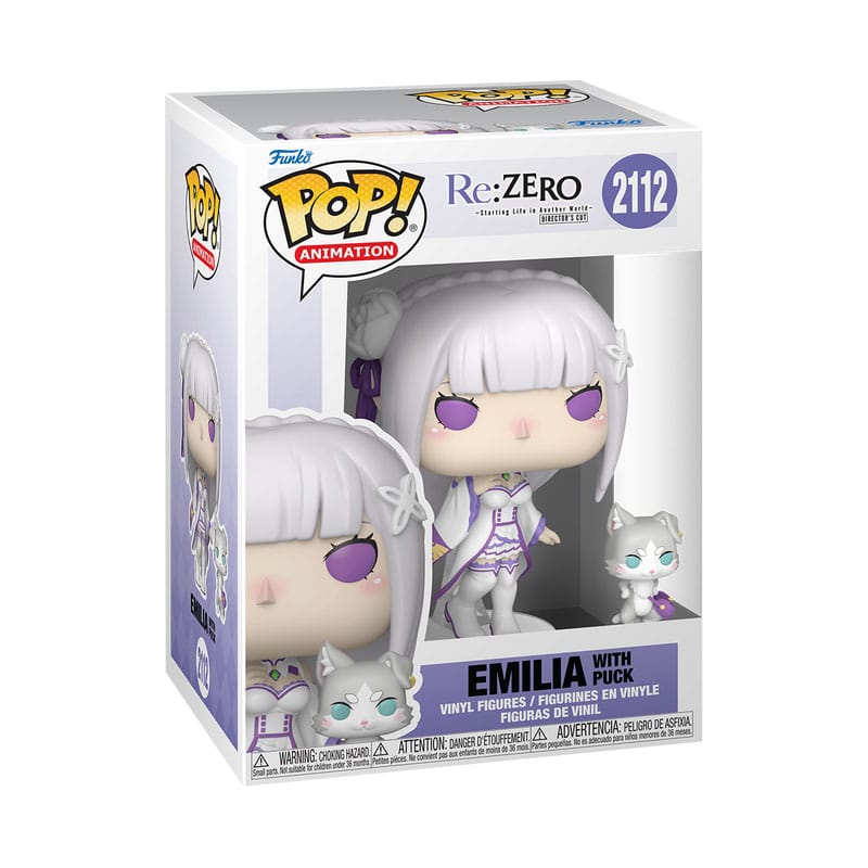 Re:Zero Funko POP!&Buddy Animation Vinyl Figures 2112 Emilia w/Puck 9 cm