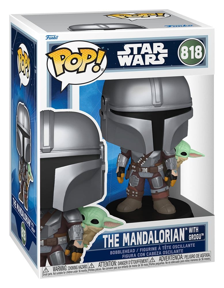 Star Wars: The Mandalorian and Grogu POP! Vinyl Bobblehead Figure 818 – The Mandalorian with Grogu 9 cm