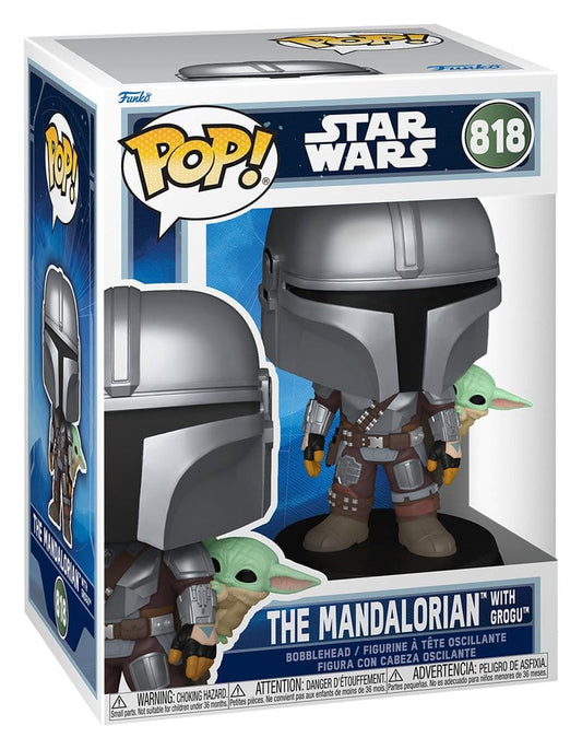 Star Wars: The Mandalorian and Grogu POP! Vinyl Bobblehead Figure 818 – The Mandalorian with Grogu 9 cm