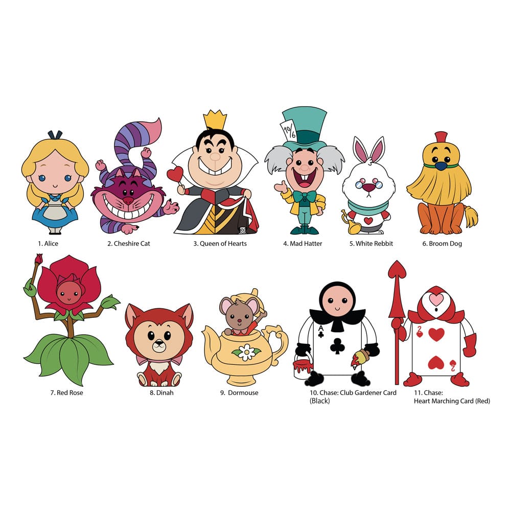Alice In Wonderland 3D PVC Portachiavi Alice nel paese delle Meraviglie Bag Clips Series 2